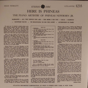 Phineas Newborn Jr. : Here Is Phineas (The Piano Artistry Of Phineas Newborn Jr.) (LP, Album, RE, 180)