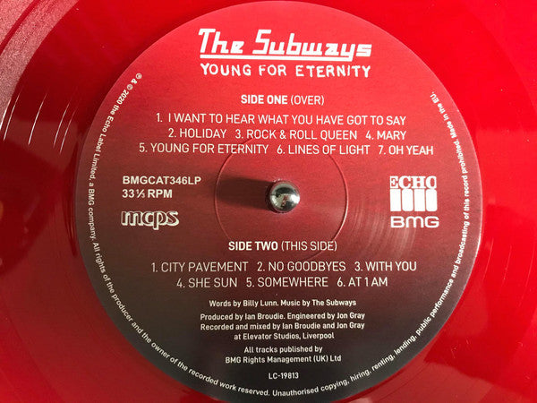 The Subways : Young For Eternity (LP, Album, Ltd, Num, RE, Red)