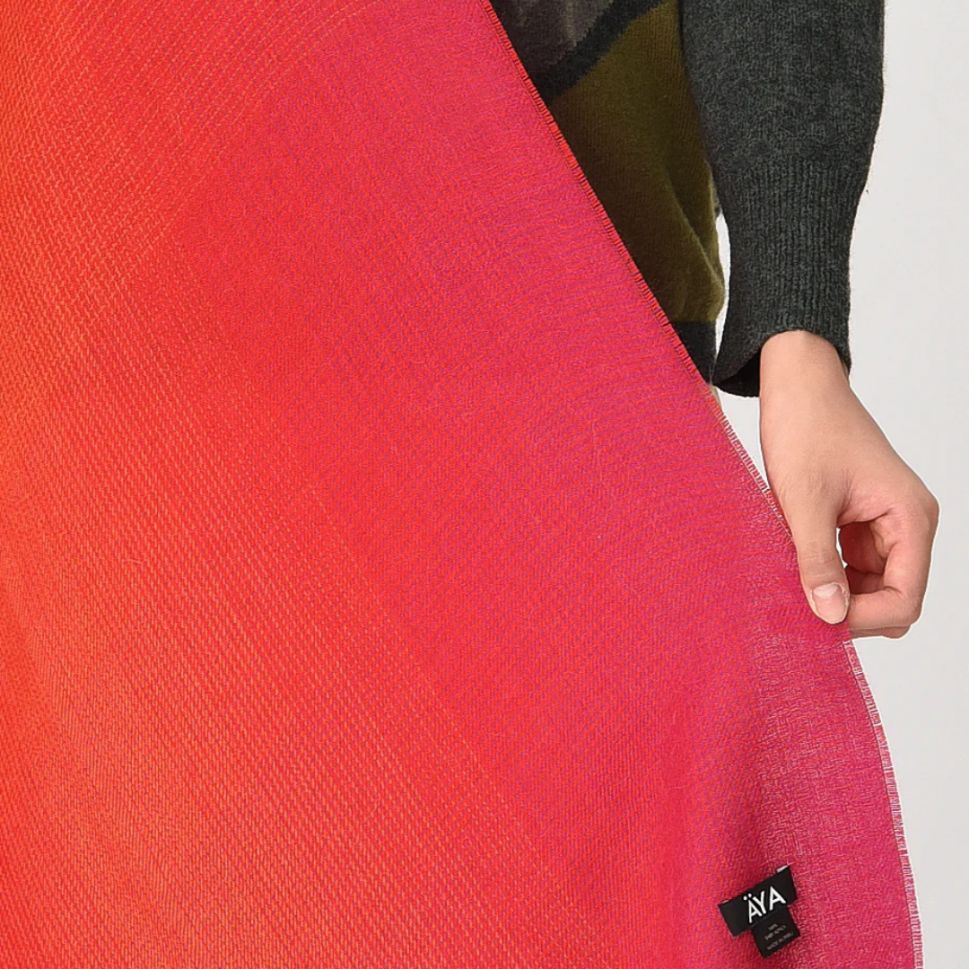 Allianchu Baby Alpaca Shawl, Fuchsia Pixel