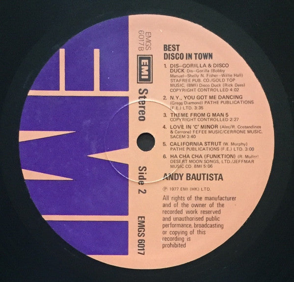 Andy Bautista : Best Disco In Town (LP, Album)