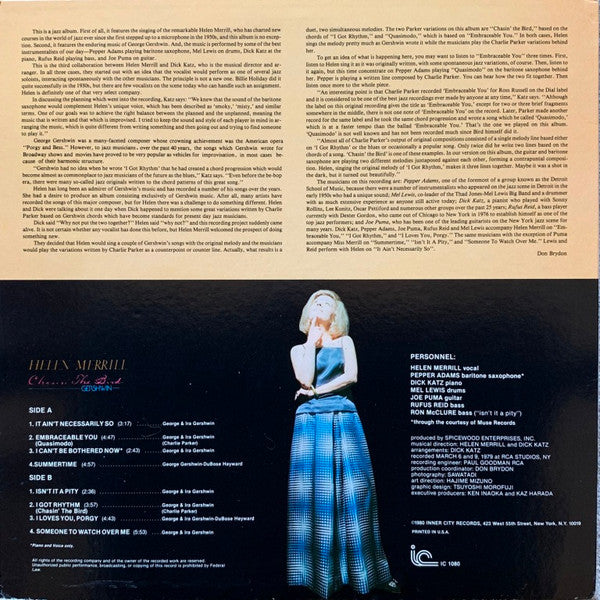 Helen Merrill : Chasin' The Bird------Gershwin- (LP, Album, Bro)