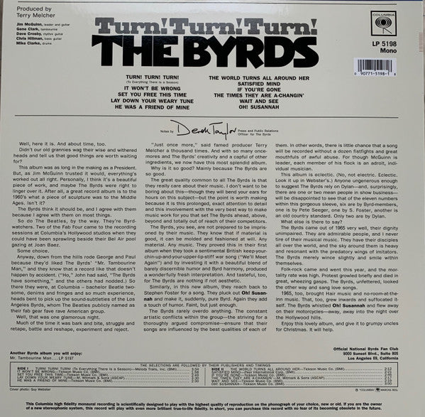 The Byrds : Turn! Turn! Turn! (LP, Mono, RP)