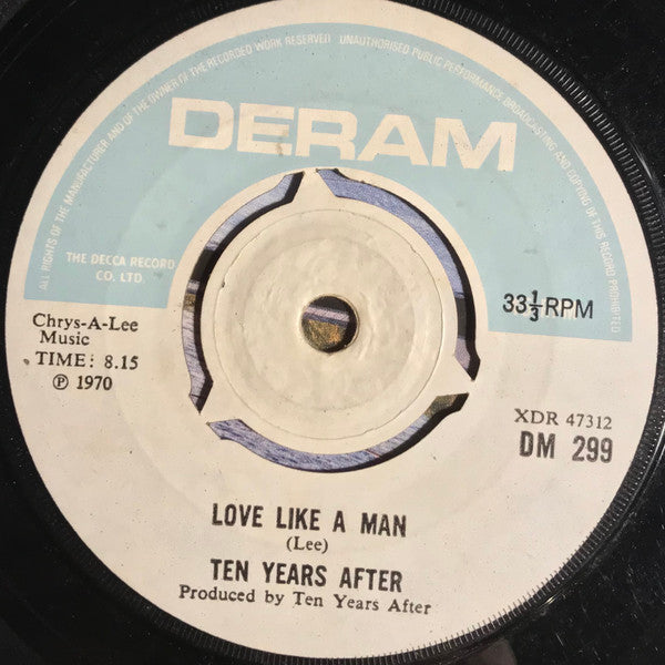 Ten Years After : Love Like A Man (7", Single, 3-p)