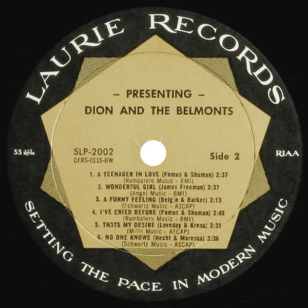 Dion & The Belmonts : Presenting Dion And The Belmonts (LP, RE)