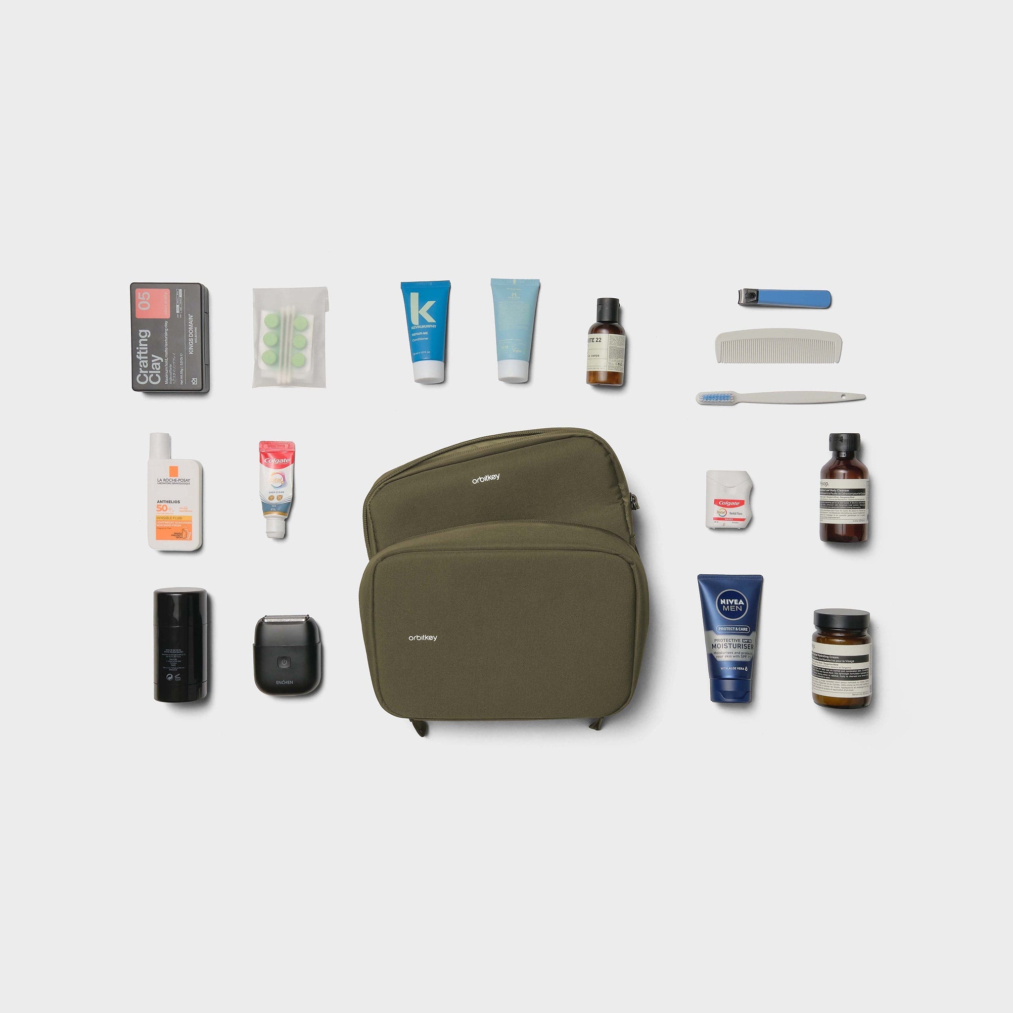 2-in-1 Toiletry Pouch, Olive