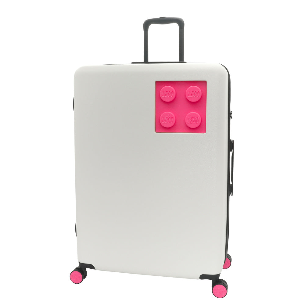 LEGO® Brick 2x2 28" L Luggage, Off White/ Bright Purple