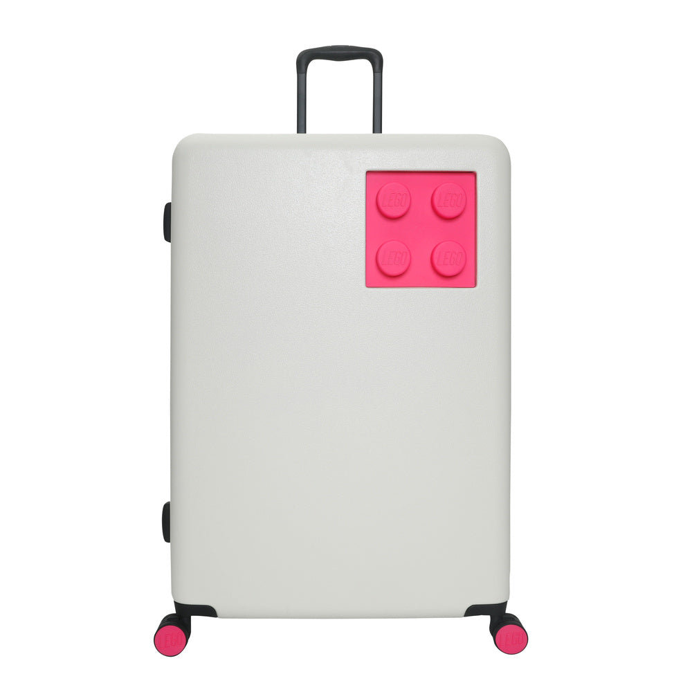 LEGO® Brick 2x2 28" L Luggage, Off White/ Bright Purple