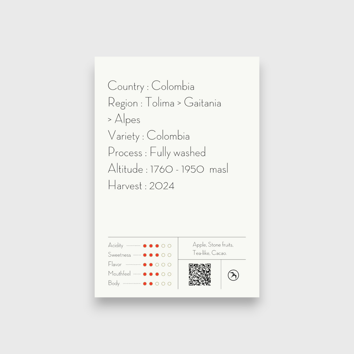 FUGLEN Coffee DIDIMO GUZMAN / COLOMBIA