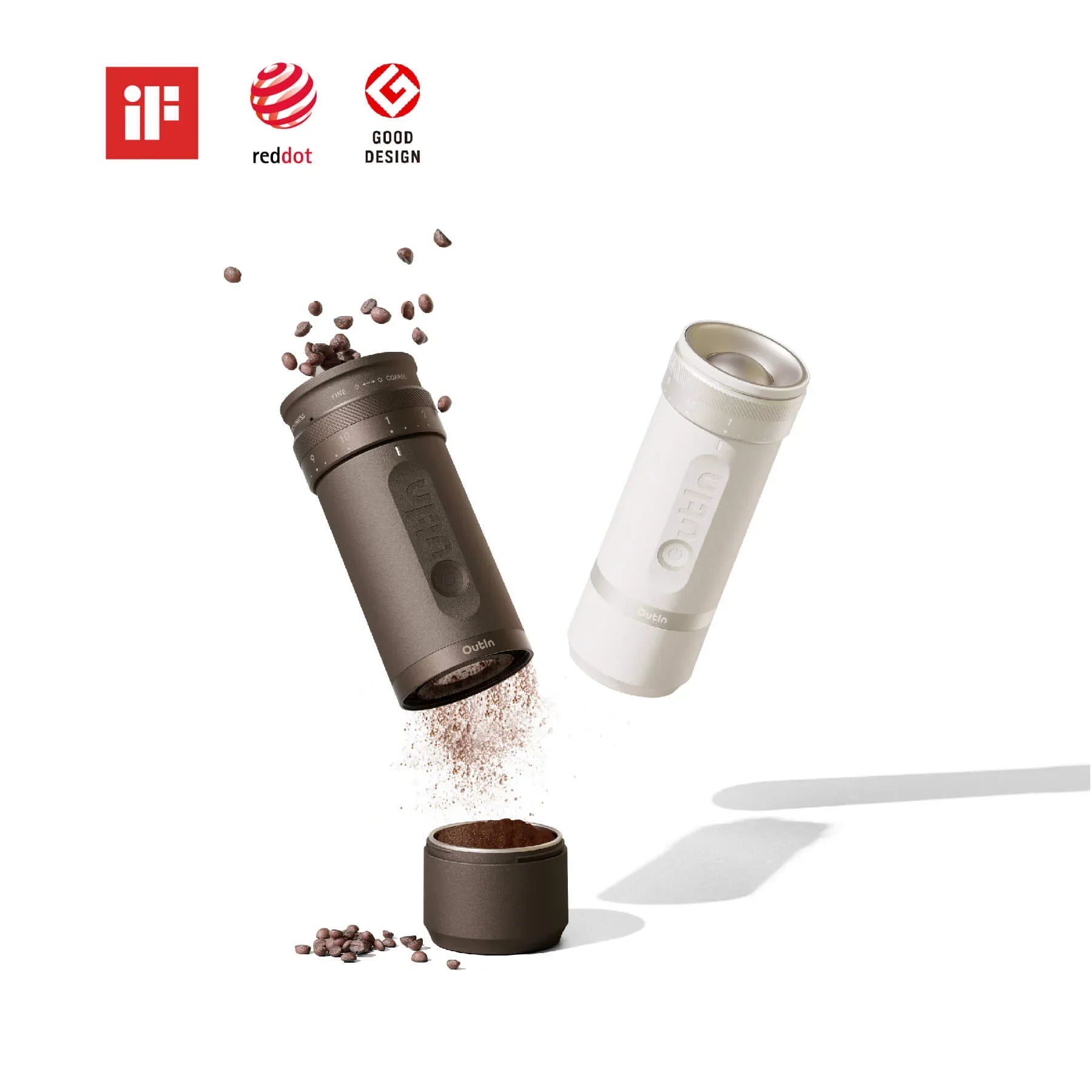 Fino Portable Electric Coffee Grinder, Sandstone White