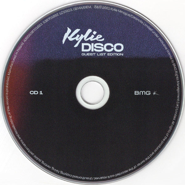 Kylie* : Disco (Guest List Edition) (CD, Album, RE + CD, Album, Comp + CD, Album + DVD-)