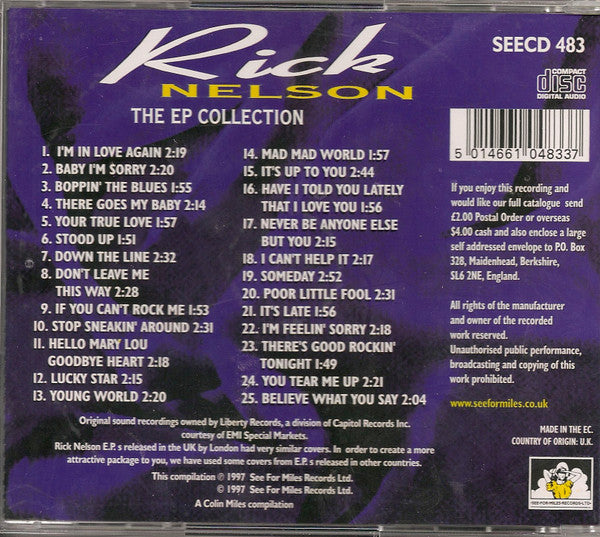 Rick Nelson* : The EP Collection (CD, Comp)