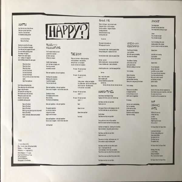 Public Image Limited : Happy? (LP, Album)