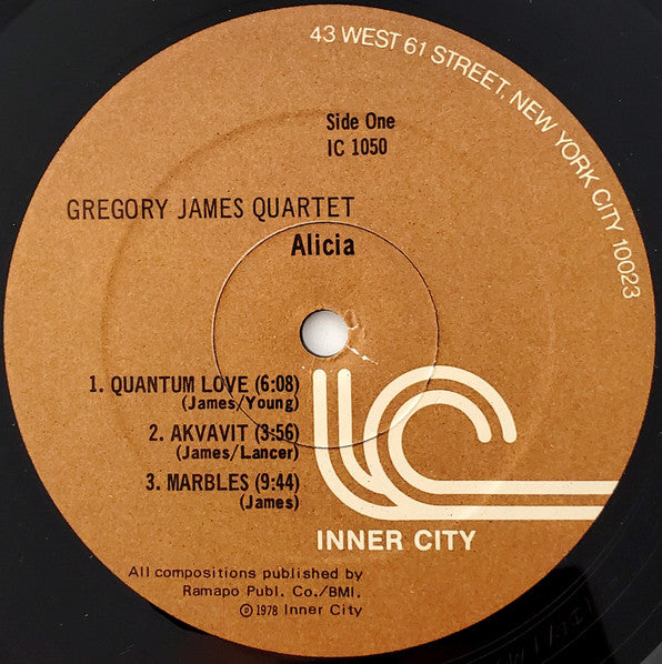 Gregory James Quartet : Alicia (LP, Album)