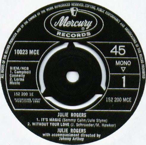 Julie Rogers : Julie Rogers (7", EP, Mono)