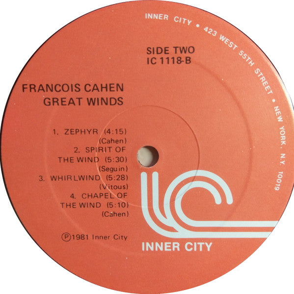 François Cahen : Great Winds (LP, Album)