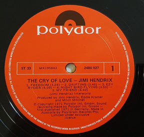 Jimi Hendrix : The Cry Of Love (LP, Album, RE)