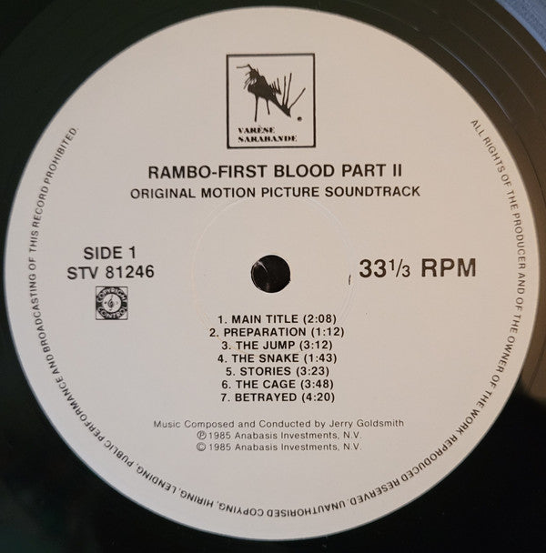 Jerry Goldsmith : Rambo: First Blood Part II (Original Motion Picture Soundtrack) (LP, Album)