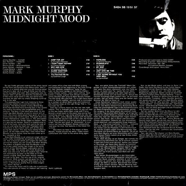 Mark Murphy : Midnight Mood (LP, Album, RP, 180)
