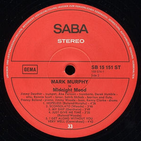 Mark Murphy : Midnight Mood (LP, Album, RP, 180)