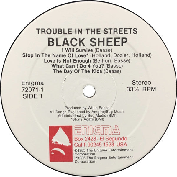 Black Sheep (7) : Trouble In The Streets (LP, Album)