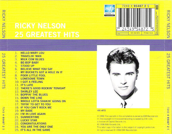 Ricky Nelson (2) : 25 Greatest Hits (CD, Comp)