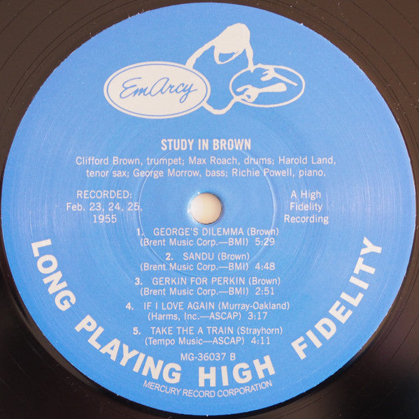 Clifford Brown And Max Roach : Study In Brown (LP, Album, Mono, RE, 180)