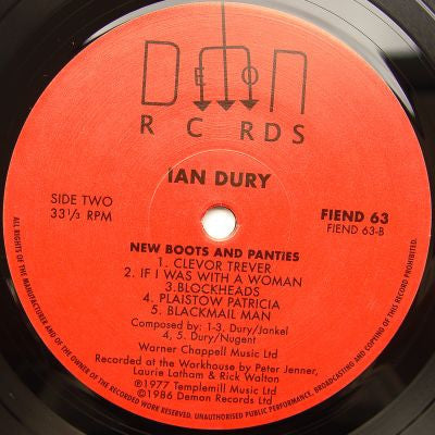 Ian Dury : New Boots And Panties !! (LP, Album, RE, 180)