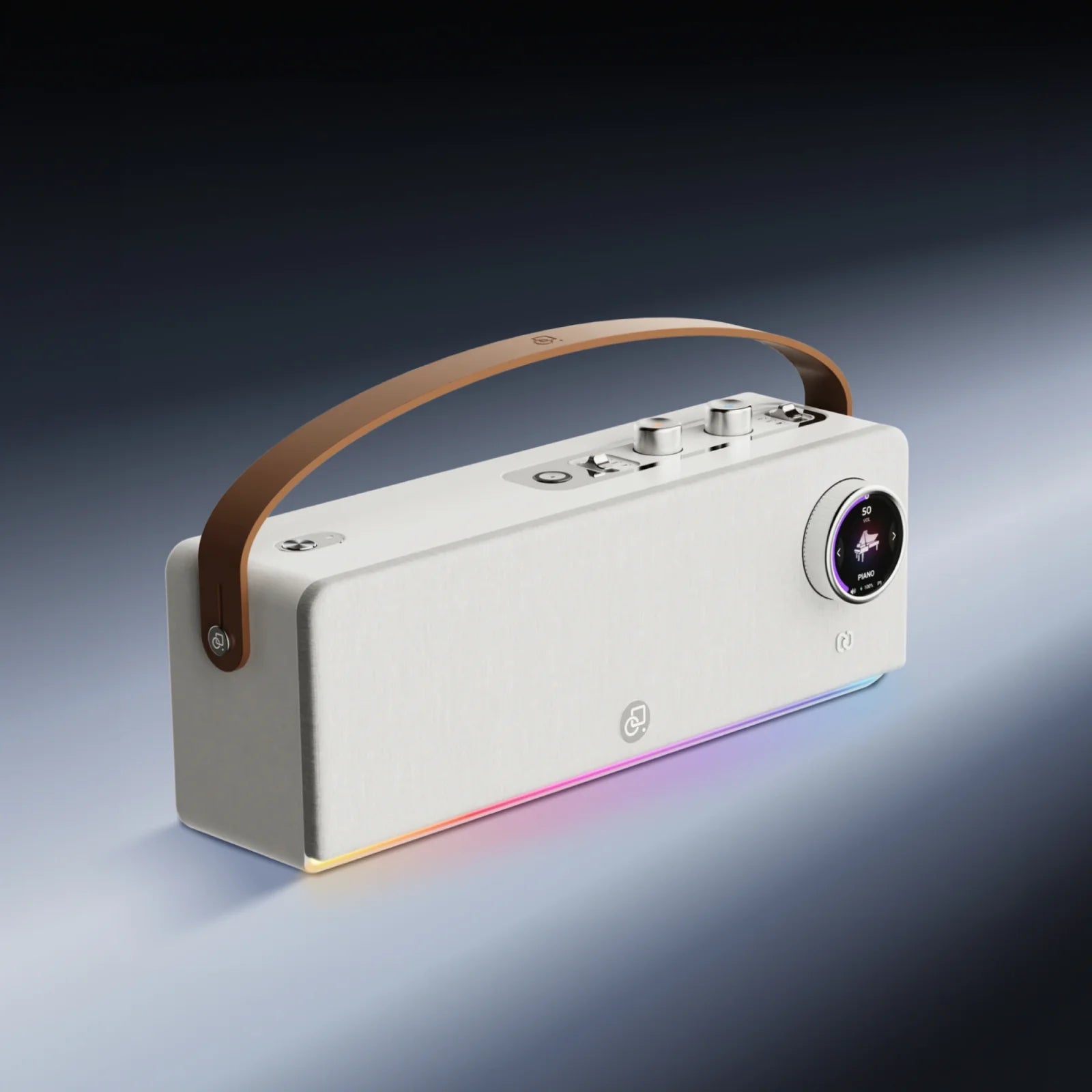 PartyStudio Speaker with Built-in Sounds & MIDI Support, White