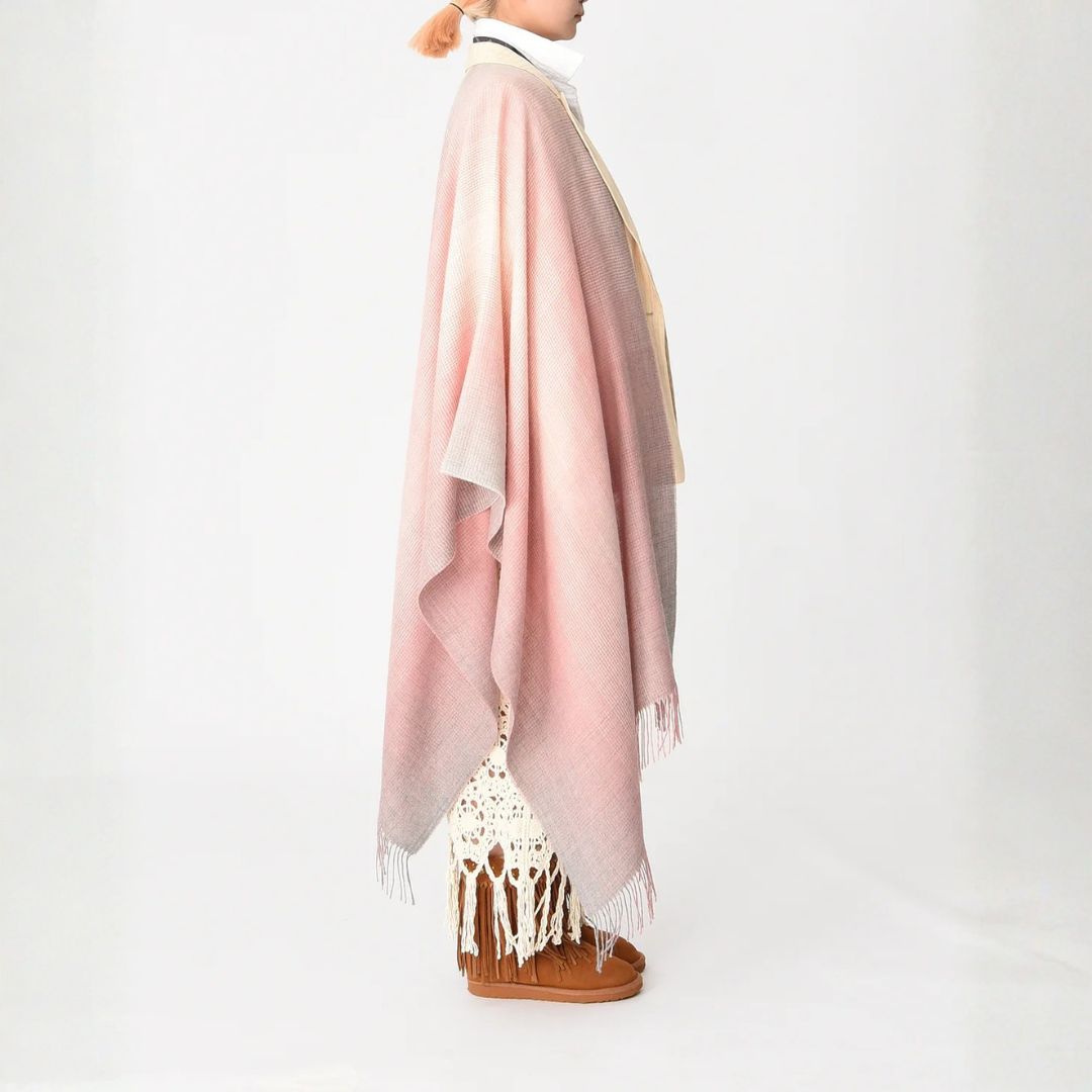 Allianchu Baby Alpaca Shawl, Baby Pink Pixel