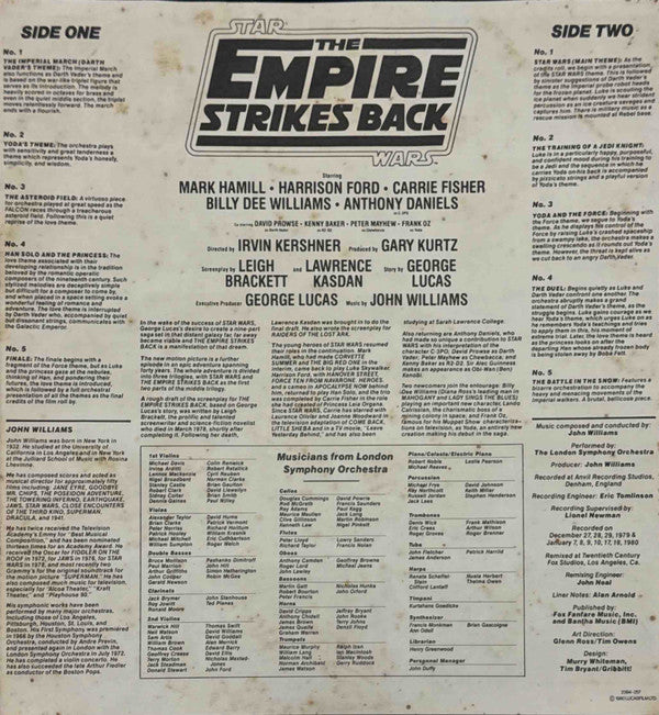 John Williams (4), The London Symphony Orchestra* : Star Wars: The Empire Strikes Back (The Original Soundtrack From The Motion Picture) (LP)