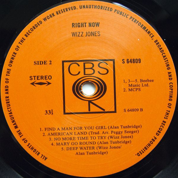 Wizz Jones : Right Now (LP, RE, RM, 180)