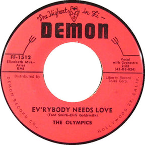 The Olympics : (I Wanna) Dance With The Teacher / Ev'rybody Needs Love (7")