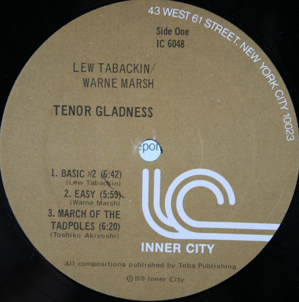 Lew Tabackin / Warne Marsh : Tenor Gladness (LP, Album)