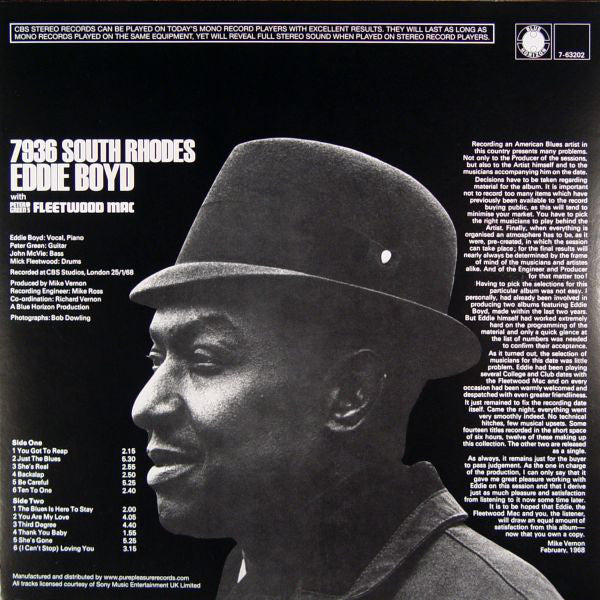 Eddie Boyd With Peter Green's Fleetwood Mac* : 7936 South Rhodes (LP, Album, RE, RM, 180)