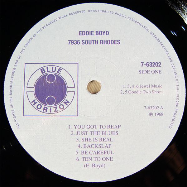 Eddie Boyd With Peter Green's Fleetwood Mac* : 7936 South Rhodes (LP, Album, RE, RM, 180)