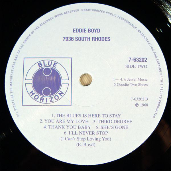 Eddie Boyd With Peter Green's Fleetwood Mac* : 7936 South Rhodes (LP, Album, RE, RM, 180)