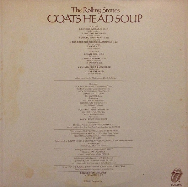 The Rolling Stones : Goat's Head Soup (LP, Album, RE, RP, Gat)