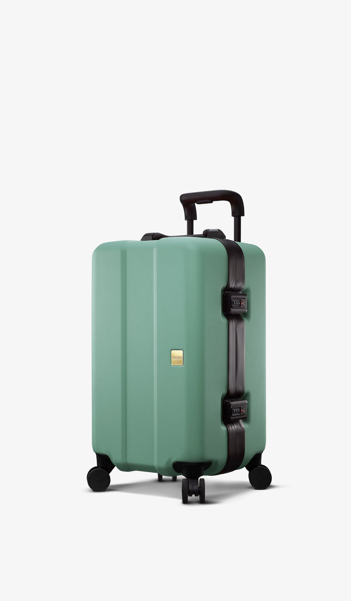 OUMOS 21" Cabin Trunk Luggage, Green Vintage 45L