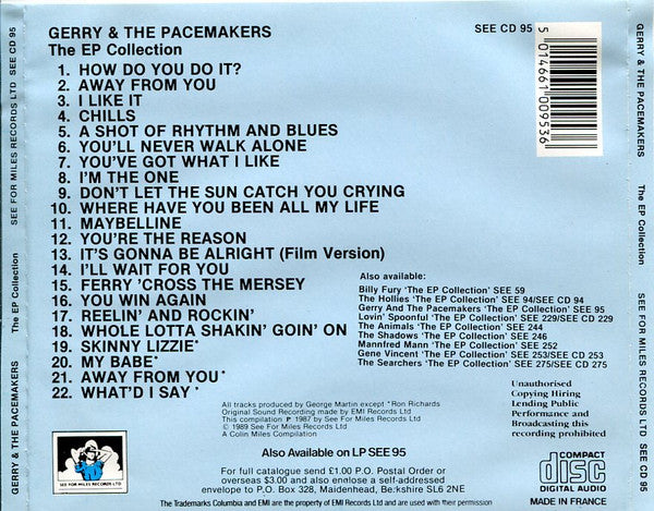 Gerry & The Pacemakers : The EP Collection (CD, Comp)