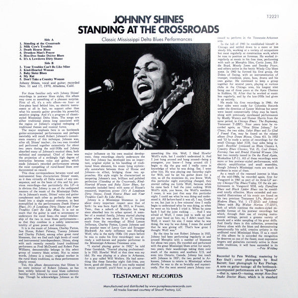Johnny Shines : Standing At The Crossroads (LP, Album, RE, RM, 180)