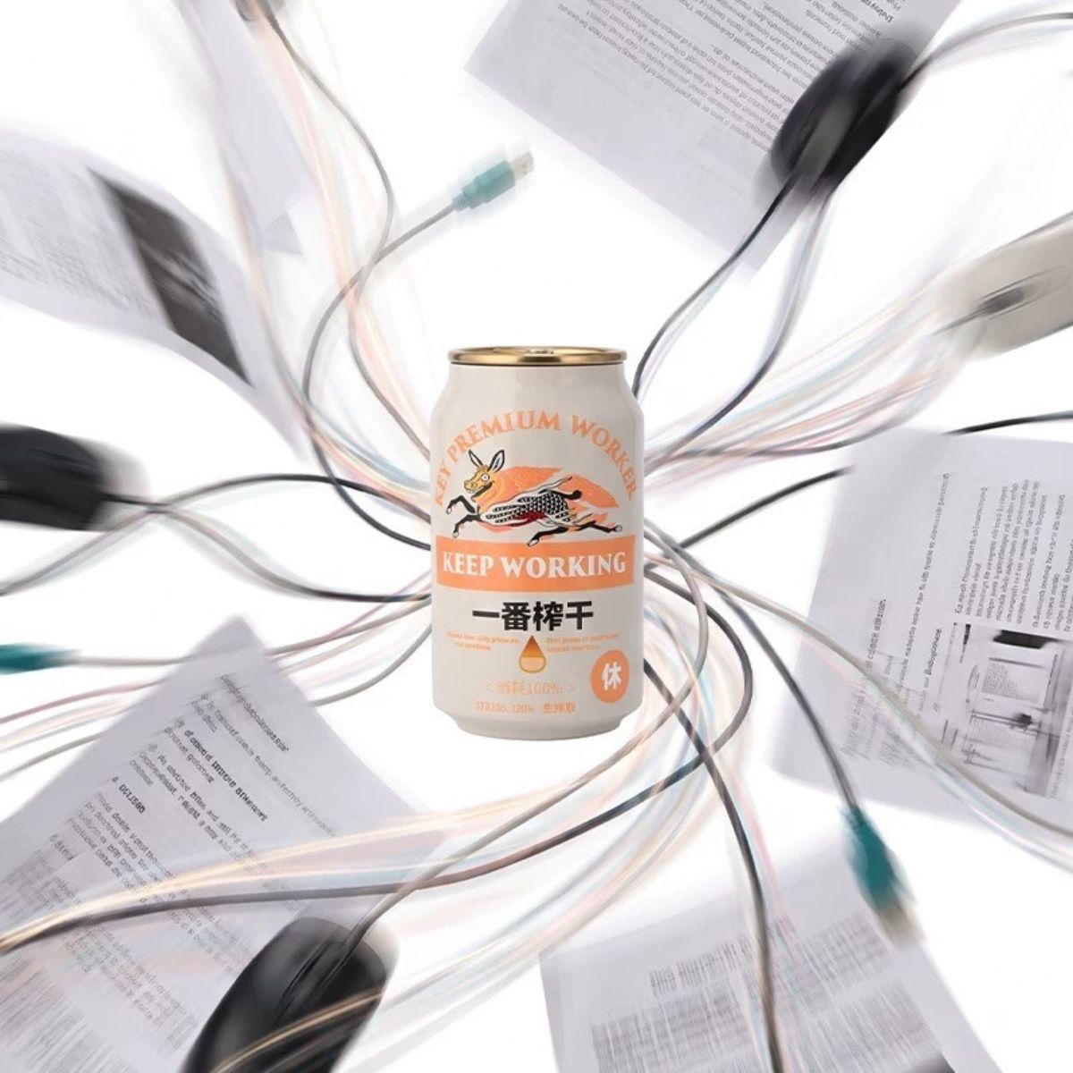 Faux Soda Can Insulated Tumbler, Keep Working