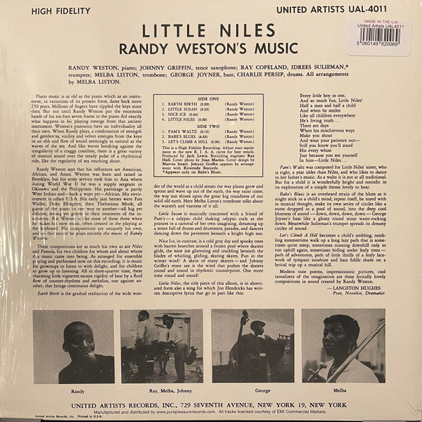 Randy Weston : Little Niles (LP, Album, Mono, Ltd, RE, RM, 180)