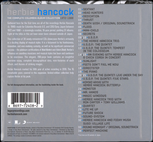 Herbie Hancock : The Complete Columbia Album Collection 1972 - 1988 (34xCD, Album, RM + Box, Comp)