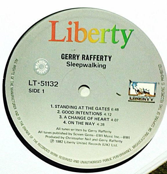 Gerry Rafferty : Sleepwalking (LP, Album)