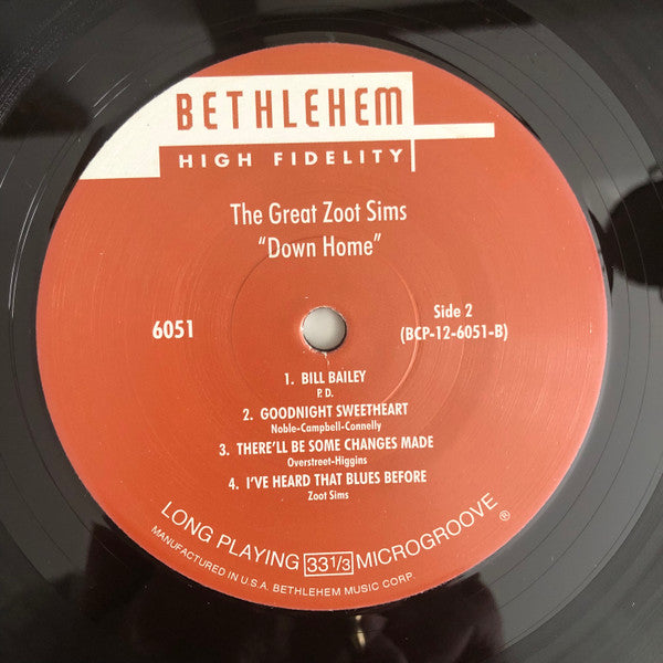 Zoot Sims : Down Home (LP, Album, Mono, Ltd, RE, 180)