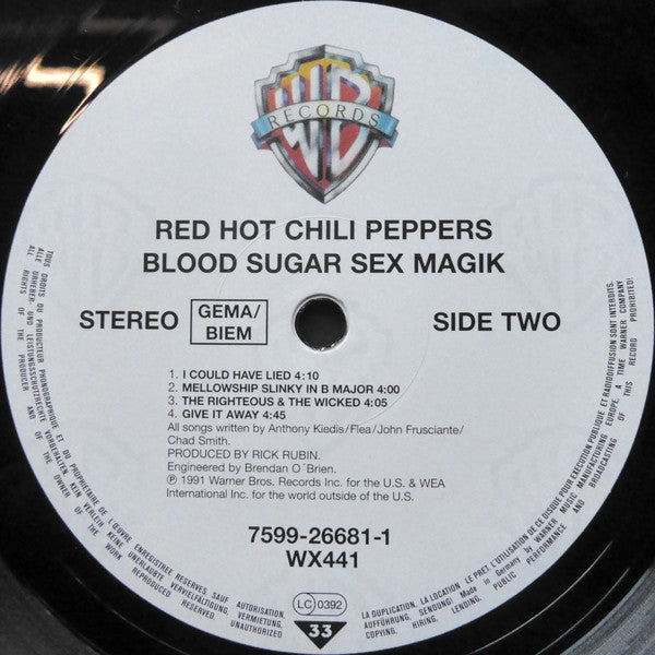 Red Hot Chili Peppers : Blood Sugar Sex Magik (2xLP, Album, RE, RP)