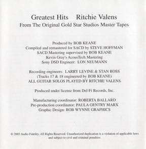 Ritchie Valens : Greatest Hits (SACD, Hybrid, Comp, Mono, RM)