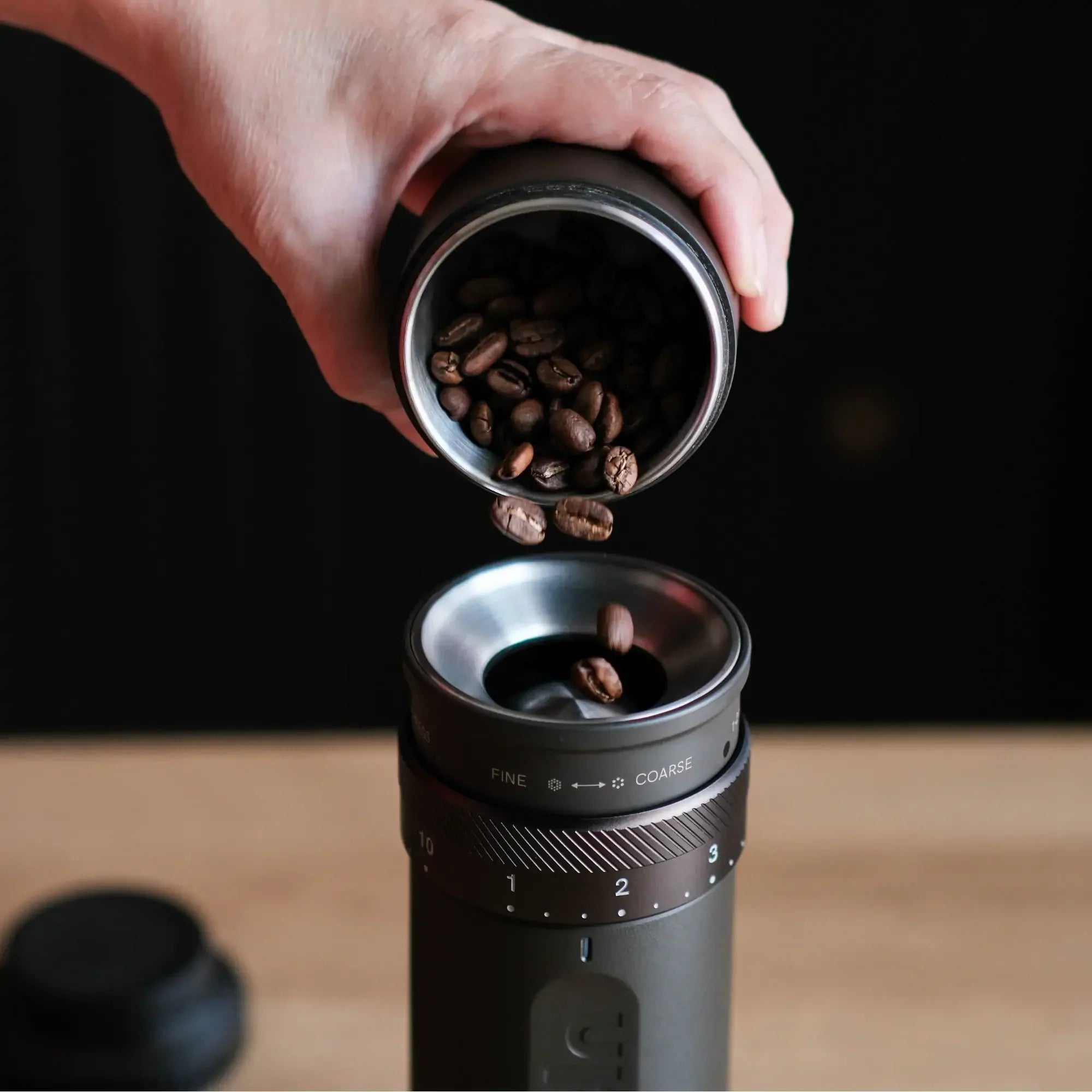 Fino Portable Electric Coffee Grinder, Tundra Brown