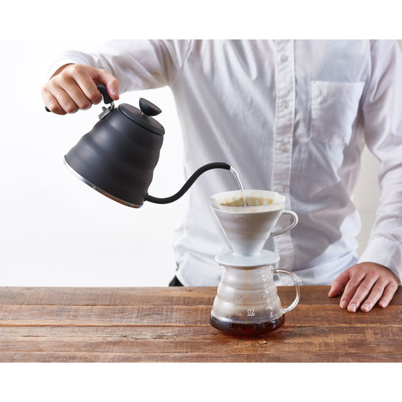 HARIO Buono Stainless Steel Narrow Mouth Kettle, Matte Black