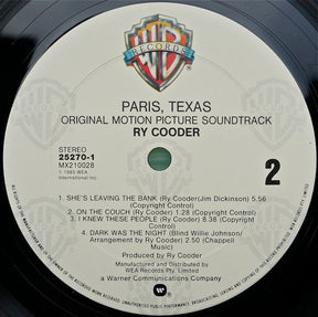 Ry Cooder : Paris, Texas - Original Motion Picture Soundtrack (LP, Album)